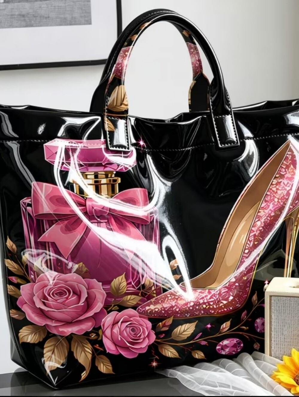 Glamour Classy Perfume Heel Daily Commute Tote Bag - Picture 5 of 6